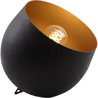 Olucia - WHITNEY - Tafellamp - Zwart / Goud - Vorm: Ovaal