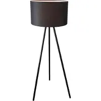 Olucia - JANOU - Vloerlamp - Zwart - Vorm: Rond