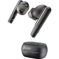 Poly Voyager Free 60+ UC - Draadloze oordopjes met microfoon - in-ear model - actieve ruisonderdrukking - USB-A adapter via Bluetooth - koolzwarte kleur - Zoom gecertificeerd