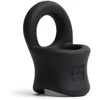 Sport Fucker - Baller - Cockring en Ballstretcher - Siliconen - Zwart