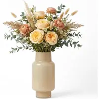 Hakbijl Glass Bloemenvaas Pien - beige - glas - D20 x H39 cm - decoratie - vazen