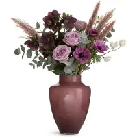 Hakbijl Glass Bloemenvaas Olaf - paars/aubergine - glas - D24 x H 37 cm- decoratie - vazen