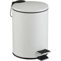 Relaxdays badkamer prullenbak - 3 l - softclose - binnenemmer - toilet - wc - wit
