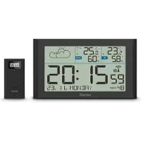 Hama Weerstation Sylt met buitensensor, draadloos, zwart, modelnummer 222216
