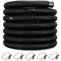 Monzana Zwembadslang, 6 meter, Ø 38mm, flexibel, met koppelingen, 5 slangklemmen, UV- en chloorbestendig, geschikt voor zwembaden, pompen en water. Kleur: zwart