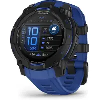 Garmin - Horloges - Instrinct 3 Amoled 45mm Black/Electric Blue voor Unisex - Zwart