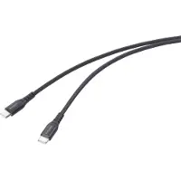 Renkforce RF-6872330 USB-kabel USB 2.0 USB-C stekker, USB-C stekker 1.00 m Zwart Zeer flexibel, Extreem robuust gevlochten bescherming