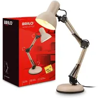 Briloner PIXA - Tafellamp - bureaulamp - zwenkbaar - kabelschakelaar - E14 fitting - max. 25 watt - Ø15.5 x 53 cm - beige