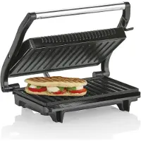 Smartwares Contactgrill - GR-2846 - 700W - Tosti apparaat - 22,5x14cm bakoppervlak - Aluminium