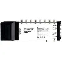 Schwaiger SEW4058 Satelliet multiswitch Ingangen (satelliet): 5 (4 satelliet / 1 terrestrisch) Aantal gebruikers: 8 geschikt voor Quad LNB