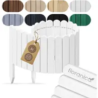 Pemicont rolborder hout - 100 cm - 10 cm hoog - wit - ronde bovenkant - boomspiegel - grenen
