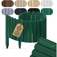Pemicont rolborder hout - 100 cm - 10 cm hoog - groen - ronde bovenkant - boomspiegel - grenen
