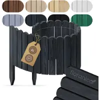 Pemicont rolborder hout - 100 cm - 10 cm hoog - antraciet - ronde bovenkant - boomspiegel - grenen