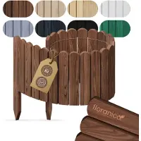Pemicont rolborder hout - 100 cm - 10 cm hoog - bruin - ronde bovenkant - boomspiegel - grenen