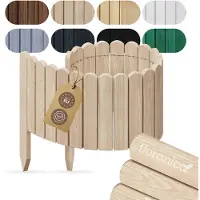 Pemicont rolborder hout - 100 cm - 10 cm hoog - onbehandeld - ronde bovenkant - boomspiegel - grenen