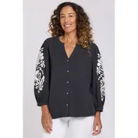 Nydj Geborduurde Gebreide Blouse