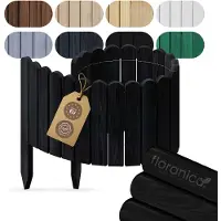 Pemicont rolborder hout - 100 cm - 40 cm hoog - zwart - ronde bovenkant - boomspiegel - grenen