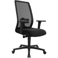 Topstar Bureaufauteuil met synchroonmechanisme, zwart/zwart, verstelbaar van 430 tot 540 mm, met armleuningen. Draagvermogen: 110 kg