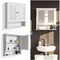 Vicco Badkamerspiegelkast Bianco Wit 56 x 58 cm, Model 31126