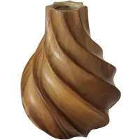 Boltze - Vaas - Bloemenvaas - Houtlook - Keramiek - 22cm - Bruin