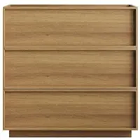 MODFU Commode Met 3 Greeploze Laden - Modern Minimalistisch - Voor Slaapkamer Of Hal - MDF - Eikenkleur - 80 X 48 X 78 Cm