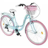 DaviBikes Emma – Stadsfiets – 28 inch – 7 versnellingen – Blauw/Roze