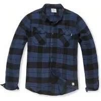 Vintage Industries Sem Flannel Kobalt Check Overhemd Heren