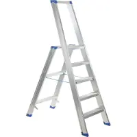 Escalo trapladder Sparta 5 treden - met beugel - extra brede antisliptreden 8 cm