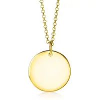 Zinzi 20mm gold plated zilveren hanger gladde ronde plaat voor gravure ZIH2345G20 (zonder collier)