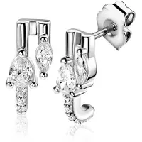 Zinzi 12mm zilveren multi-look oorstekers met peervormige en ovale witte zirkonia's ZIO2689
