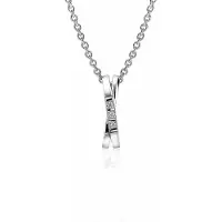 Zinzi zilveren hanger kruislings wit 16mm ZIH2039 (zonder collier)