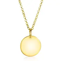 Zinzi 15mm gold plated zilveren hanger glad rond plaatje voor gravure ZIH2345G15 (zonder collier)