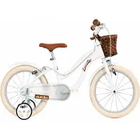 Aurelia Retro Kinderfiets 16 Inch Wit met Zijwieltjes – Meisjesfiets 4-7 Jaar