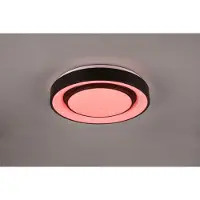 TRIO Slimme plafondlamp Mona, dimbaar, zwart, Woon-/ Eetkamer, metaal, Modern, Slimme plafondlamp