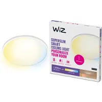 Wiz Plafondlamp SuperSlim - Diameter: 25 cm - Warm- tot Koelwit Licht - Slimme LED Verlichting - Geïntegreerde LED - 14W - Wit - Wi-Fi