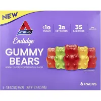 Atkins , Endulge, Gummy Bears, 6 Verpakkingen, 1,06 oz (30 g) Elk