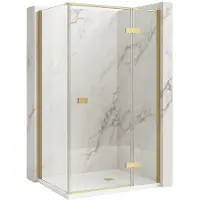 REA Douchecabine Atlas 90x100 Brush Gold links