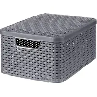 Curver Style Opbergmand met deksel M - 18 liter - Antraciet - 29,3x39,3x18,7