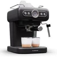 Klarstein Espresso zeefdragermachine met melkopschuimer, 1,2L retro mini-espressomachine met zeefdrager, 950 W koffiemachine klein, Roestvrijstalen koffiemachine voor cappuccino, latte & macchiato