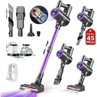 Traumheim Draadloze Steelstofzuiger 500W, 36 kPa, 45 min, 6-in-1, Afneembare 3600mAh Accu, 1,5L Stofreservoir, LED Borstel voor Dierenharen