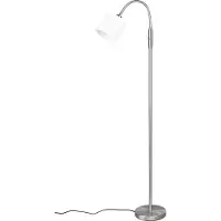 TRIO Vloerlamp Tommy 130cm RVS met wit