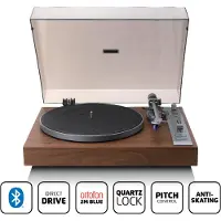 Lenco LBT-515WD - Premium direct drive platenspeler met Ortofon 2M Blue cartridge en Bluetooth - Hout