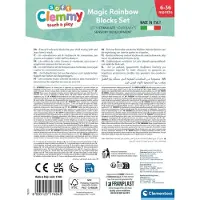 Clementoni 9x Soft Clemmy Regenboog Stapelblokken - Zachte Foam Speelblokken - Wasbaar Sensorisch Speelgoed - Blokken voor Baby vanaf 6 Maanden