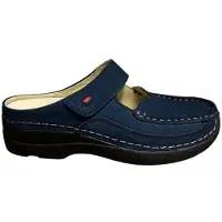 Wolky Klomp Women Roll Slipper Antique Nubuck Blue-Schoenmaat 39