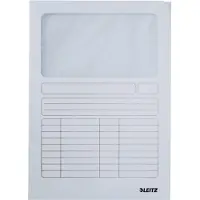 Leitz Sichtmappe, DIN A4, Karton, mit Sichfenster, weiß 160 g-qm, Oberteil mit beschriftbarem Druckraster, Sicht- - 100