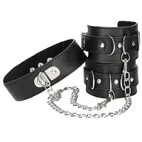 Ouch! Collar met Handboeien - Zwart