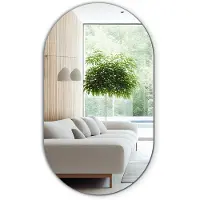 Tulup Spiegel - Ovalen Spiegel - 46 cm x 80 cm - Oval Spiegel - Badkamerspiegel - Ovale Spiegel - Lange Ovale Spiegel - Industriële Wandspiegel