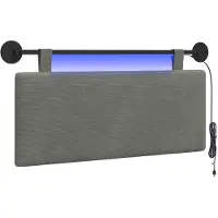 vidaXL Hangend hoofdbord Lichtgrijs Corduroy stof