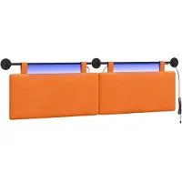 vidaXL Hangend hoofdbord Oranje Corduroy stof