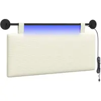 vidaXL Hangend hoofdbord Crèmekleurig Corduroy stof